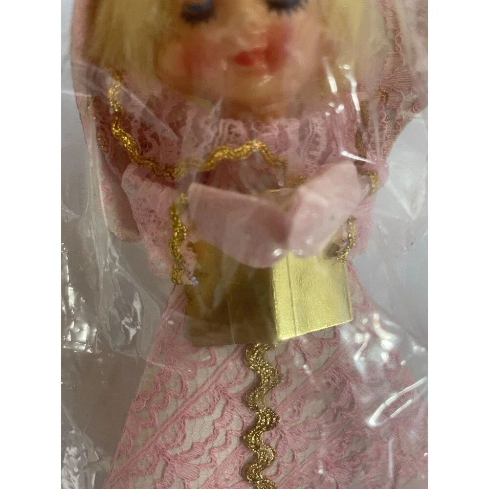 Woolco Christmas Celluloid Angel Pink MCM 8.5” Hong Kong 1960s Rare Kitsch New